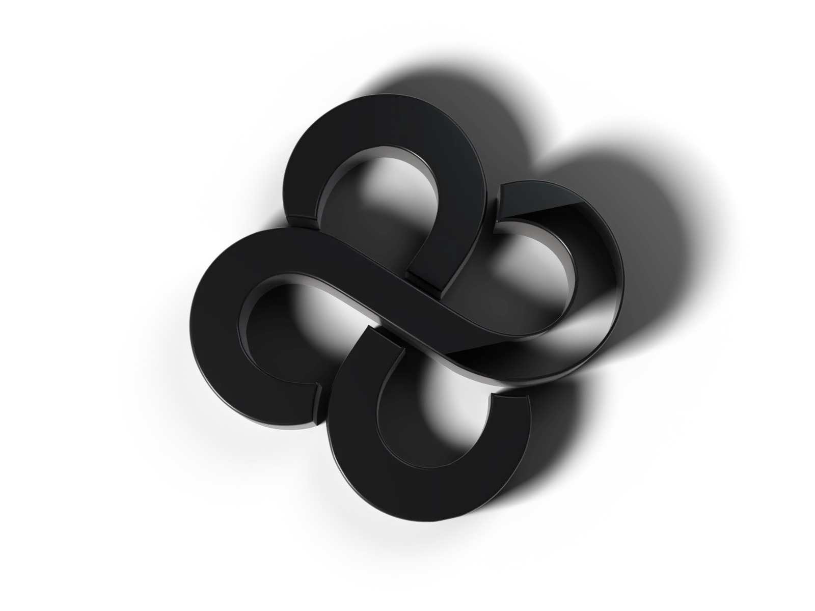 The knot seen from above, lying flat with a soft shadow